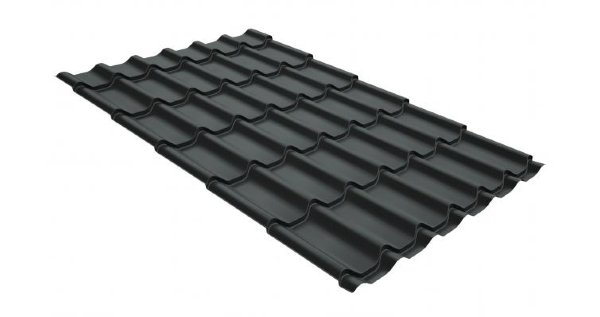 Металлочерепица классик GL 0,5 GreenCoat Pural Matt RR 23 темно-серый (RAL 7024 мокрый асфальт) купить в Фрязино