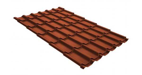 Металлочерепица классик GL 0,5 GreenCoat Pural RR 750 кирпично-красный (RAL 8004 терракота) купить в Фрязино