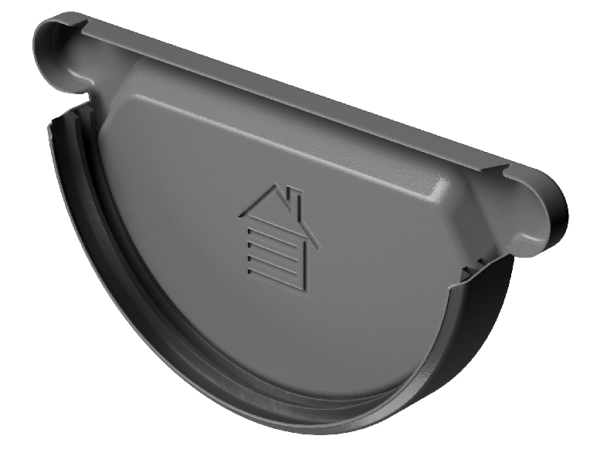 Заглушка желоба D125 Döcke STAL PREMIUM Графит, (RAL 7024) купить в Фрязино