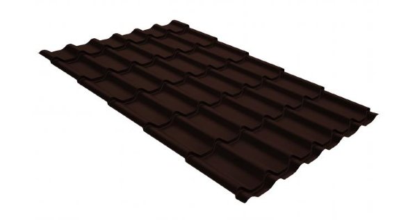 Металлочерепица классик GL 0,5 GreenCoat Pural RR 887 шоколадно-коричневый (RAL 8017 шоколад) купить в Фрязино
