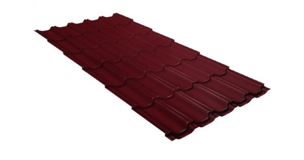 Металлочерепица квинта плюс GL 0,5 Satin RAL 3005 красное вино купить в Фрязино