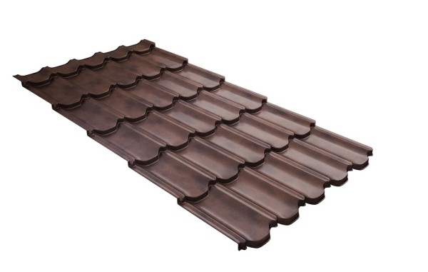 Металлочерепица квинта плюс с  3D резом 0,45 Safari Twincolor Brown купить в Фрязино