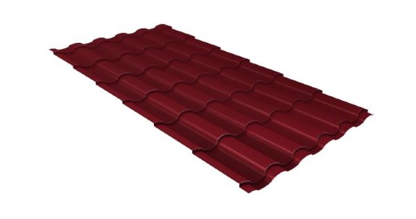 Металлочерепица кредо 0,5 Satin RAL 3005 красное вино купить в Фрязино
