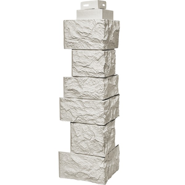 Цокольный сайдинг FineBer – Серия “Дикий камень”, Угол наружный, Жемчуг купить в Фрязино