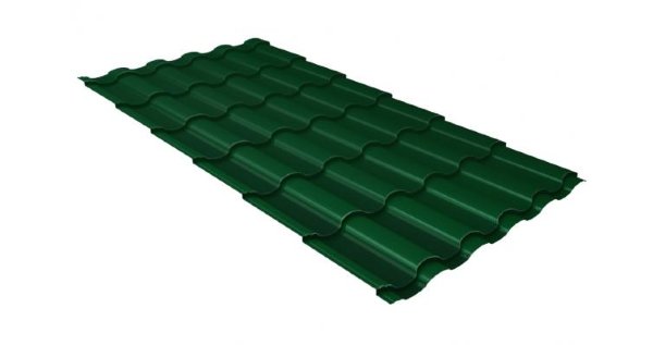 Металлочерепица кредо 0,5 Satin RAL 6005 зеленый мох купить в Фрязино