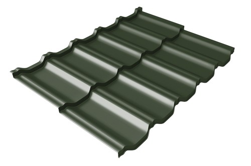 Металлочерепица модульная Квинта Uno Grand Line c 3D резом 0,5 GreenСoat Pural RR 11 темно-зеленый (RAL 6020 хромовая зелень) купить в Фрязино