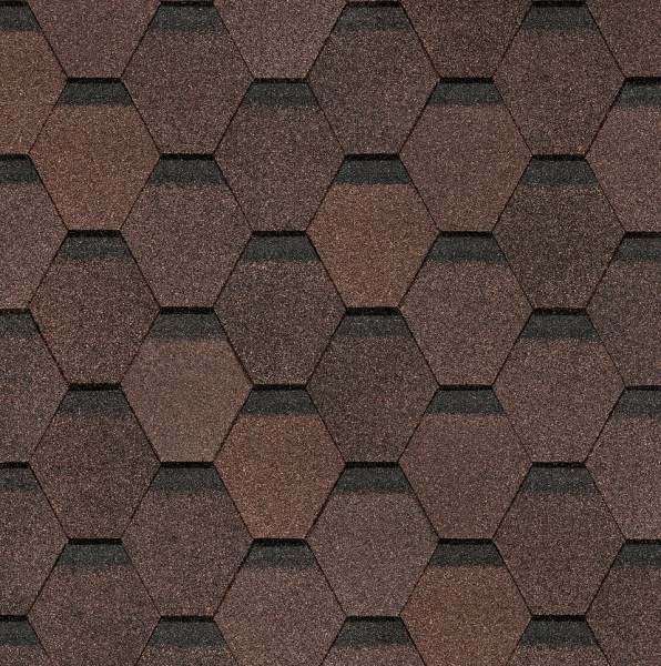Гибкая черепица Docke, коллекция Шестигранник Коричневый купить в Фрязино