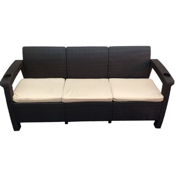 Трёхместный диван  Yalta Sofa 3 Seat венге купить в Фрязино
