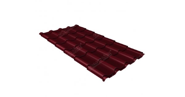 Металлочерепица камея 0,5 Satin RAL 3005 красное вино купить в Фрязино