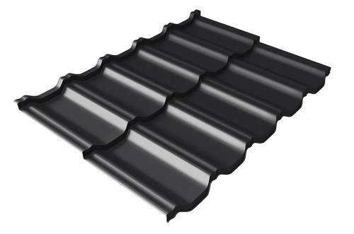 Металлочерепица модульная Квинта Uno Grand Line c 3D резом 0,5 Satin Мatt RAL 9005 черный купить в Фрязино