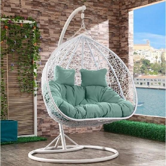 Кресло Подвесное из искусственного ротанга AFM-109A White/Green купить в Фрязино