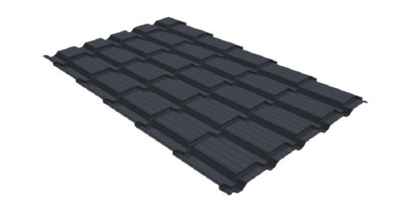 Металлочерепица GL квадро профи 0,5 GreenCoat Pural RR 23 темно-серый (RAL 7024) мокрый асфальт купить в Фрязино