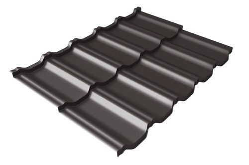 Металлочерепица модульная Квинта Uno Grand Line c 3D резом 0,5 Satin RR 32 темно-коричневый купить в Фрязино
