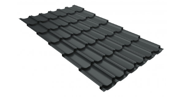 Металлочерепица квинта плюс 0,5 GreenCoat Pural Matt RR 23 темно-серый (RAL 7024 мокрый асфальт) купить в Фрязино
