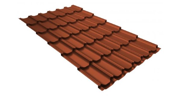 Металлочерепица квинта плюс 0,5 GreenCoat Pural RR 750 кирпично-красный (RAL 8004 терракота) купить в Фрязино